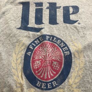 Miller Lite Gray Crop Tee Large